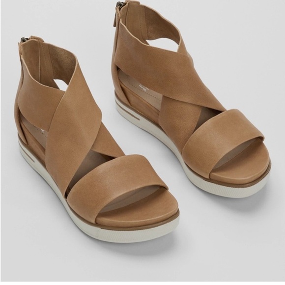 EILEEN FISHER Sport Tumbled Leather Sneaker Sandal in Honey Size 7.5 - Picture 10 of 11